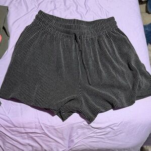 BKE Black Ribbed Elastic Waist Athletic Shorts